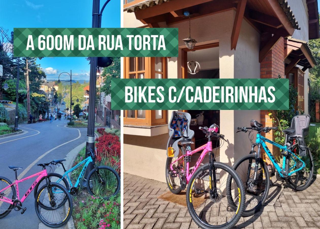 Incrivel Casa Com Hidro-Bikes-Centro De Gramado 3Q Villa Exterior photo